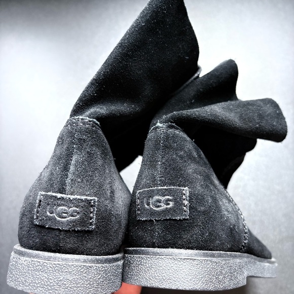 UGG Josefene Suede Boots in Black Size 6 women ankle booties rustic point slipon - Picture 4 of 8
